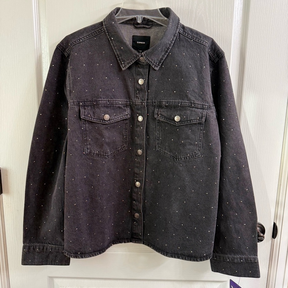 Express Black Denim Shirt